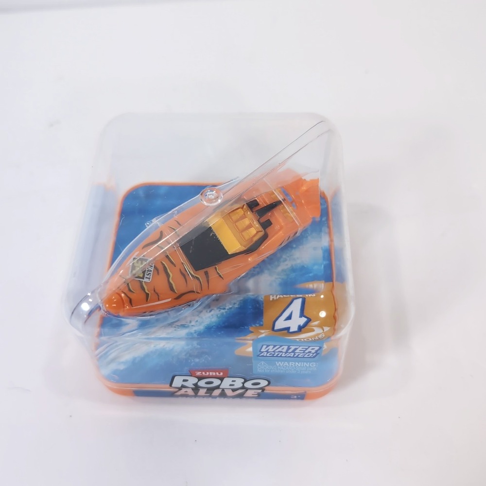 Zuru Robo Alive Robo Boat Orange Robotic Water Activated Shark Face - Picture 7 of 8